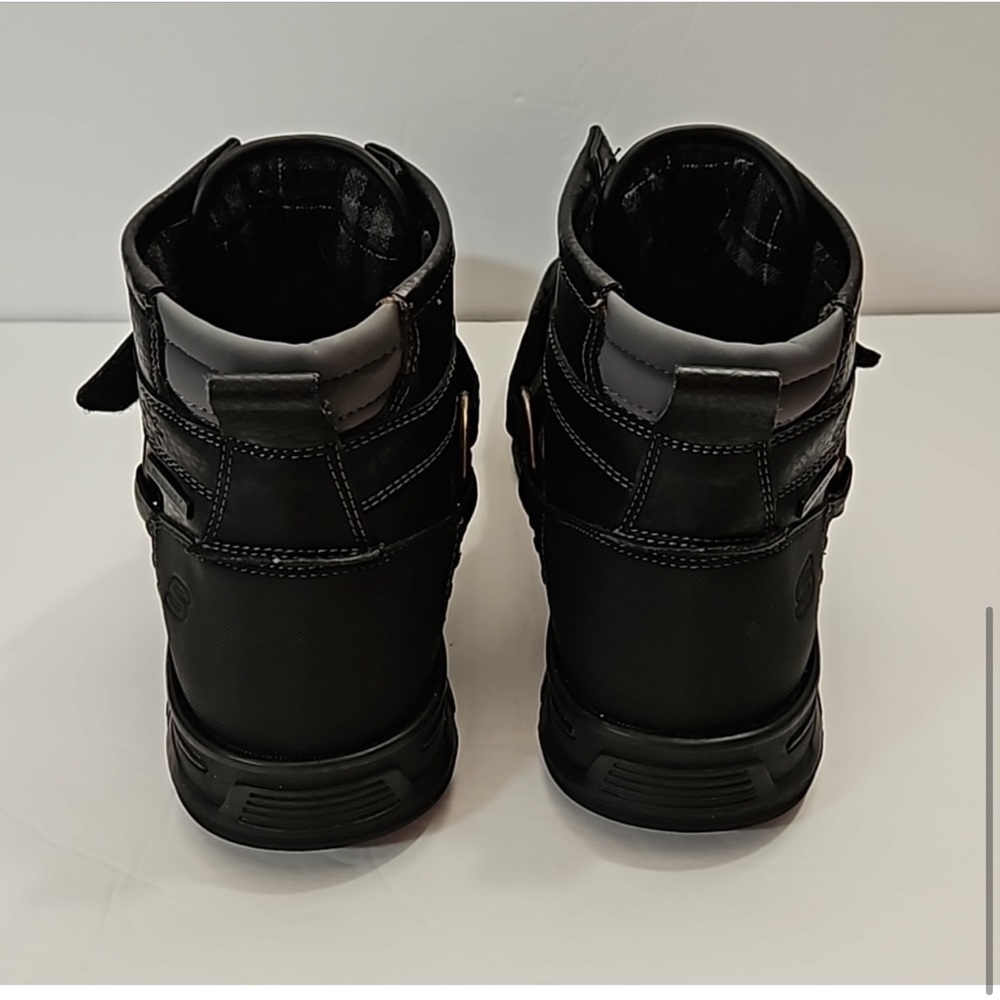 Skechers Men's Heavy Duty Water Resistant Weatherproof Boots Black 10.5 - Picture 4 of 8